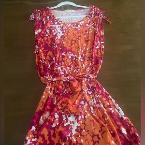 Michael Kors Orange and Pink Abstract Print Dress
